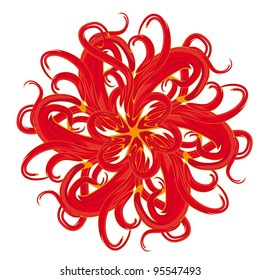 Abstract isolated vector flower. illustration.