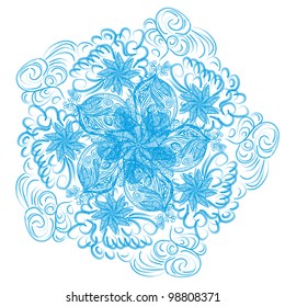 Abstract isolated vector flower. illustration.