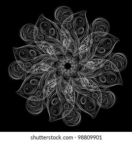 Abstract isolated vector flower. illustration.