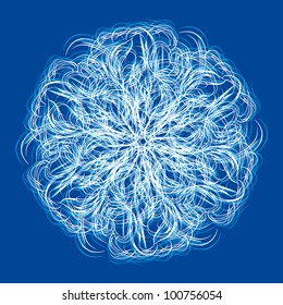 Abstract isolated vector flower or snowflake. illustration.