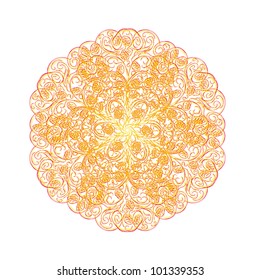 Abstract isolated vector flower or snowflake. illustration.