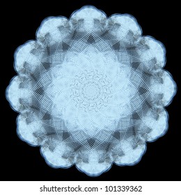 Abstract isolated vector flower or snowflake. illustration.