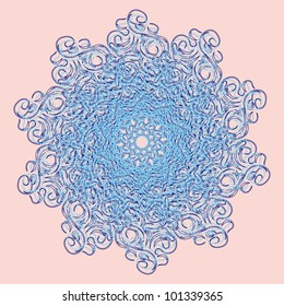 Abstract isolated vector flower or snowflake. illustration.