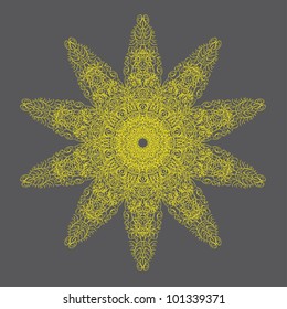 Abstract isolated vector flower or snowflake. illustration.