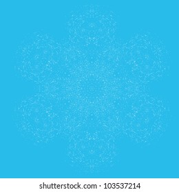 Abstract isolated vector flower or snowflake. illustration. Style grunge