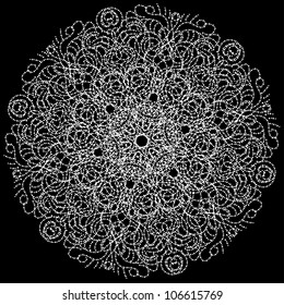 Abstract isolated vector flower or snowflake. illustration.