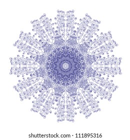 Abstract isolated vector flower or snowflake. illustration. Style grunge