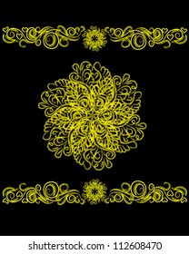 Abstract isolated vector flower or snowflake. illustration. Style grunge