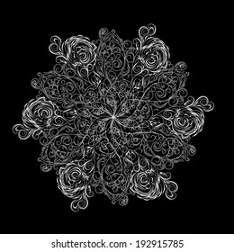 Abstract isolated vector flower or snowflake or spiderweb. multifunction universal template for your design.illustration.