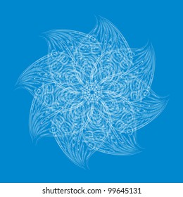 Abstract isolated vector flower or snowflake. illustration.