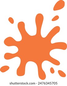 Abstract isolated vector orange paint stain. Bright colored blot illustration.