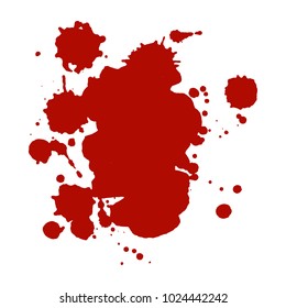 Abstract isolated vector red color stain. Grunge element for paper design. Vector illustration