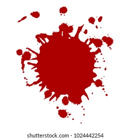Abstract isolated vector red color stain. Grunge element for paper design. Vector illustration