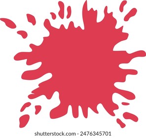 Abstract isolated vector red paint stain. Bright colored blot illustration.