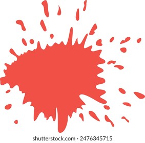 Abstractas mancha aislada de Vector rojo. Ilustración de manchas de colores brillantes.