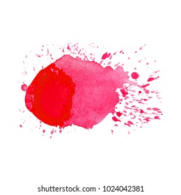 Abstract isolated vector red stain. Grunge element for paper design. Vector illustration
