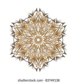 Abstract isolated vector snowflake. Illustration.