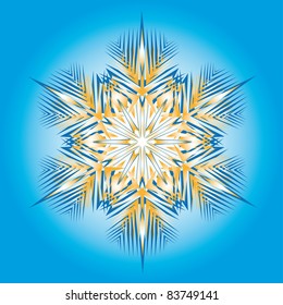 Abstract isolated vector snowflake. Illustration.