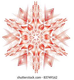 Abstract isolated vector snowflake. Illustration.