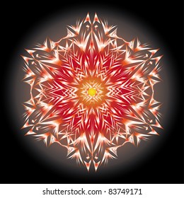 Abstract isolated vector snowflake. Illustration.
