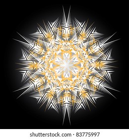 Abstract isolated vector snowflake. Illustration.