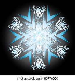 Abstract isolated vector snowflake. Illustration.