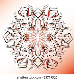 Abstract isolated vector snowflake. Illustration.