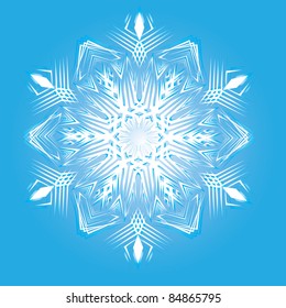 Abstract isolated vector snowflake. Illustration.