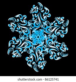 abstract isolated vector snowflake. Illustration.