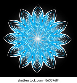 Abstract isolated vector snowflake. Illustration.