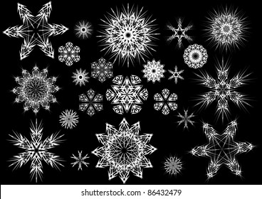 abstract isolated vector snowflake. Illustration.