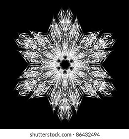 abstract isolated vector snowflake. Illustration.