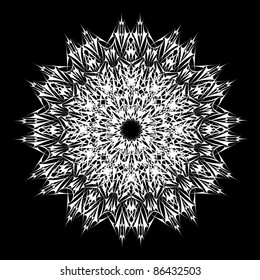 abstract isolated vector snowflake. Illustration.