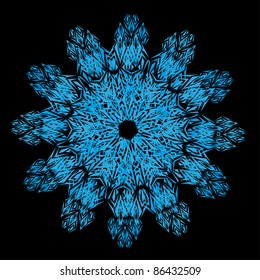 abstract isolated vector snowflake. Illustration.
