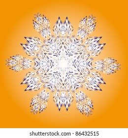 abstract isolated vector snowflake. Illustration.