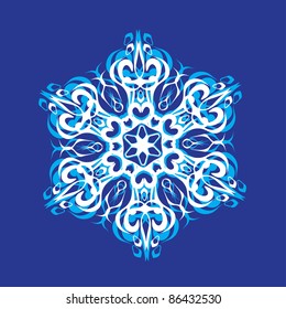 abstract isolated vector snowflake. Illustration.