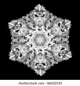 abstract isolated vector snowflake. Illustration.