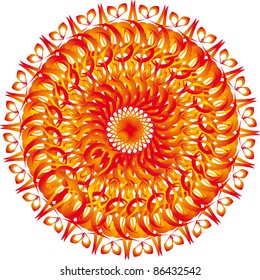 abstract isolated vector snowflake. Illustration.