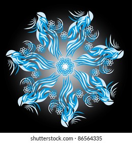 abstract isolated vector snowflake. Illustration.