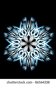 abstract isolated vector snowflake. Illustration.
