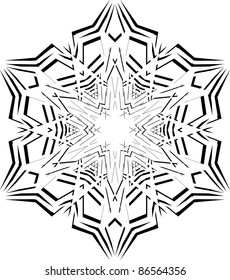abstract isolated vector snowflake. Illustration.
