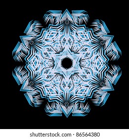 abstract isolated vector snowflake. Illustration.
