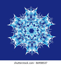 abstract isolated vector snowflake. Illustration.