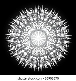 abstract isolated vector snowflake. Illustration.