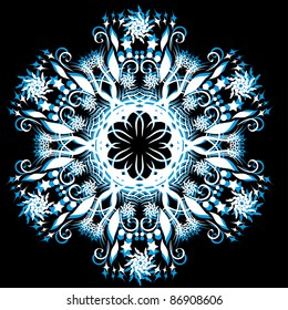 abstract isolated vector snowflake. Illustration.