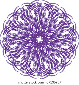 abstract isolated vector snowflake. Illustration.