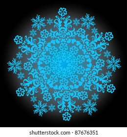 abstract isolated vector snowflake. Illustration.