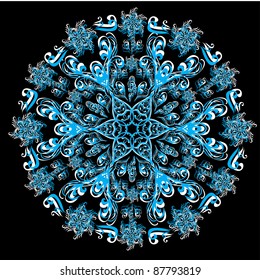 abstract isolated vector snowflake. Illustration.