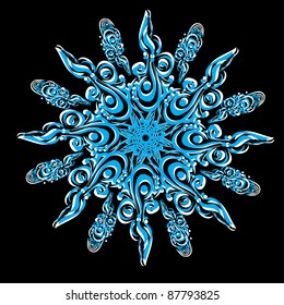 abstract isolated vector snowflake. Illustration.