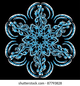 abstract isolated vector snowflake. Illustration.